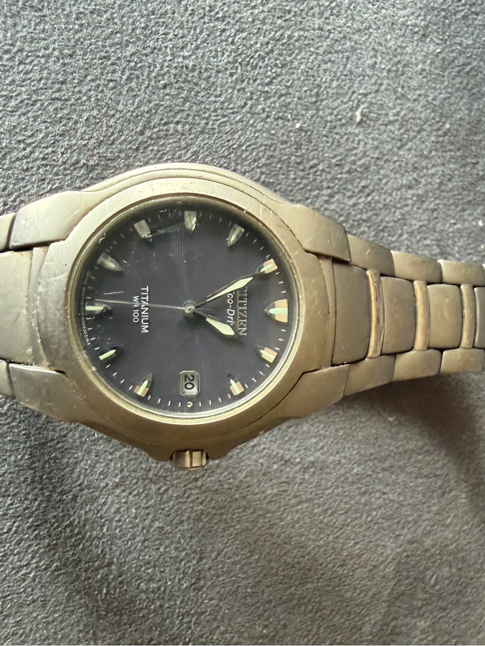 Citizen Titanium Men’s Watch in Matte Silver and Black Dial